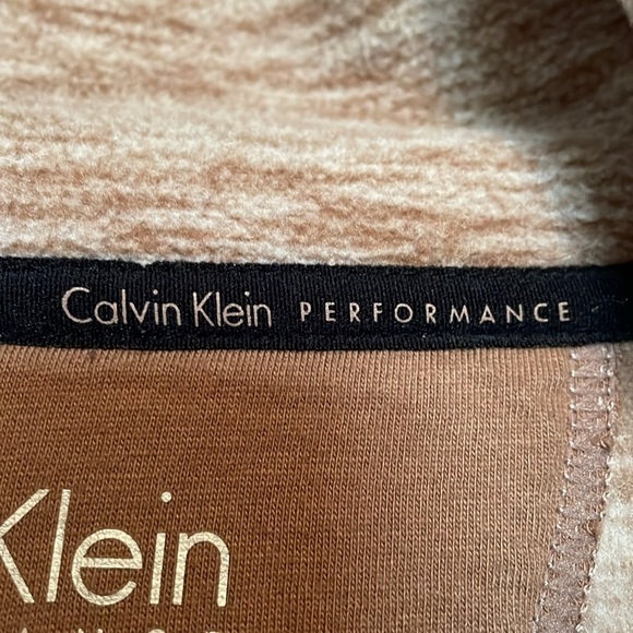Women’s Calvin Klein Performance fleece Brown heather Quick dry full zip pockets - Picture 9 of 9